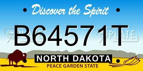 B64571T North Dakota License Plate