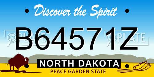 B64571Z North Dakota License Plate