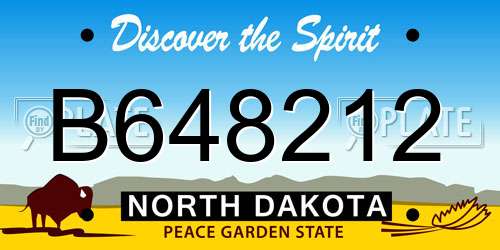 B648212 North Dakota License Plate