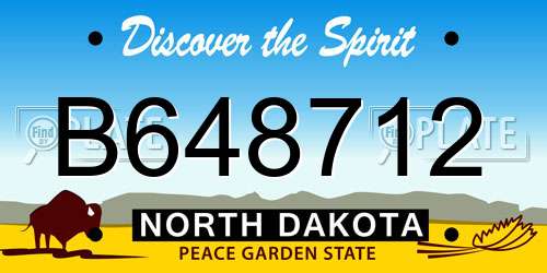 B648712 North Dakota License Plate