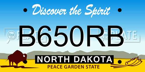 B650RB North Dakota License Plate