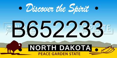 B652233 North Dakota License Plate
