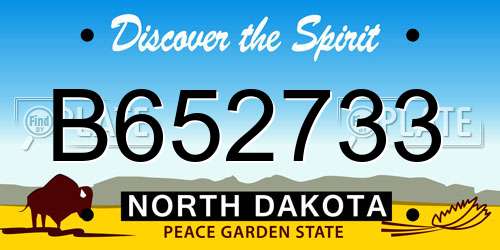 B652733 North Dakota License Plate