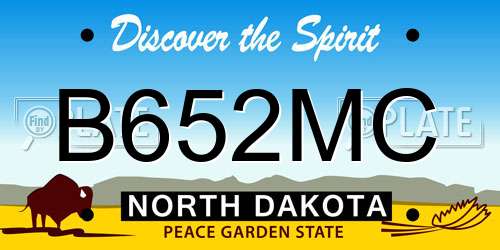 B652MC North Dakota License Plate