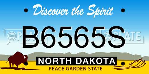B6565S North Dakota License Plate