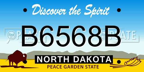 B6568B North Dakota License Plate