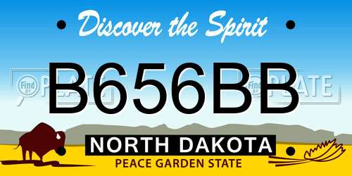 B656BB North Dakota License Plate