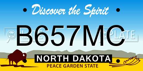 B657MC North Dakota License Plate