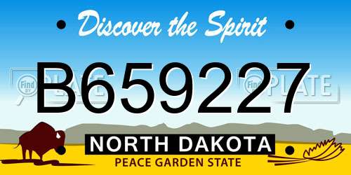 B659227 North Dakota License Plate