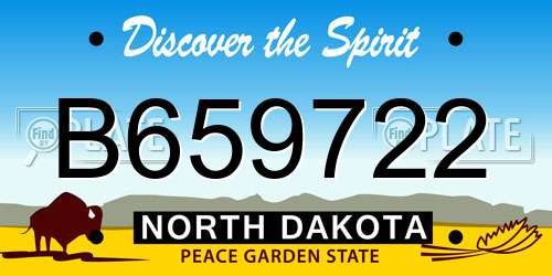 B659722 North Dakota License Plate