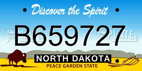 B659727 North Dakota License Plate