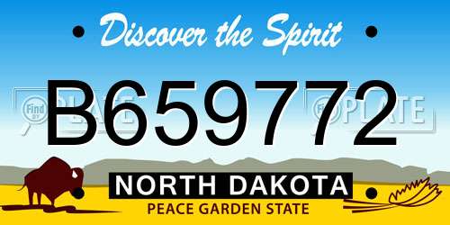 B659772 North Dakota License Plate