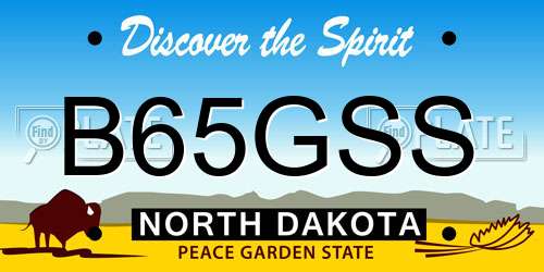 B65GSS North Dakota License Plate