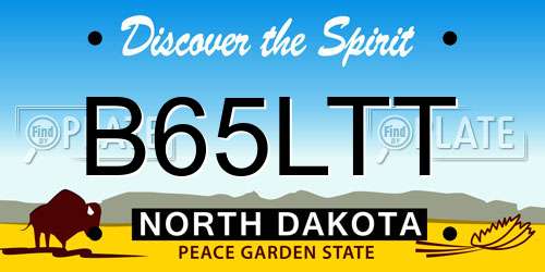 B65LTT North Dakota License Plate