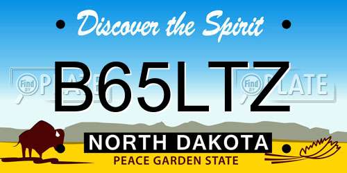 B65LTZ North Dakota License Plate