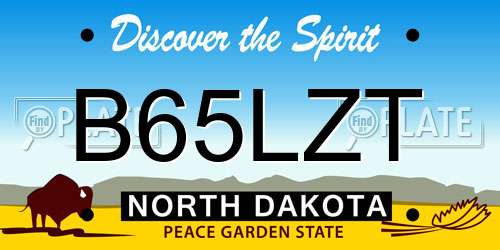 B65LZT North Dakota License Plate