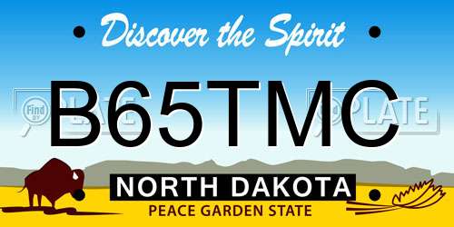 B65TMC North Dakota License Plate