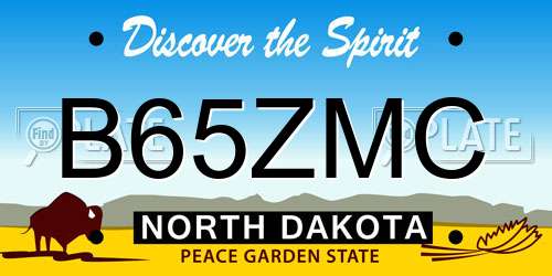 B65ZMC North Dakota License Plate