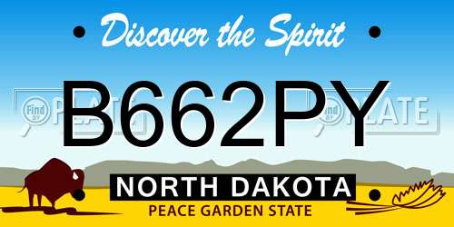 B662PY North Dakota License Plate