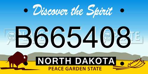 B665408 North Dakota License Plate