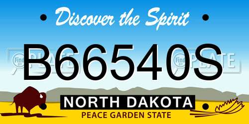 B66540S North Dakota License Plate