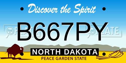 B667PY North Dakota License Plate