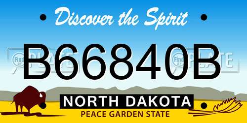 B66840B North Dakota License Plate