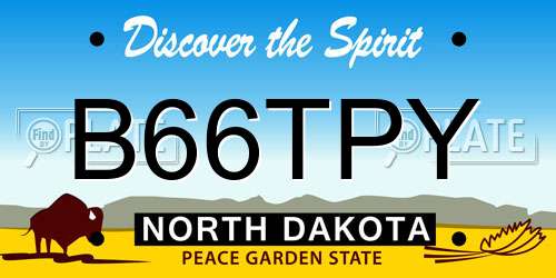 B66TPY North Dakota License Plate