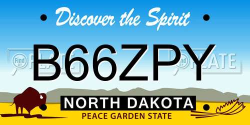 B66ZPY North Dakota License Plate