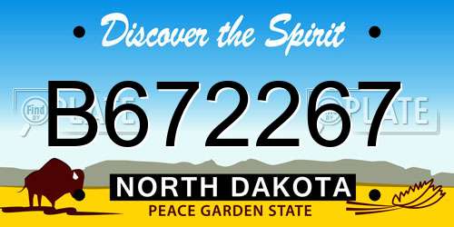 B672267 North Dakota License Plate