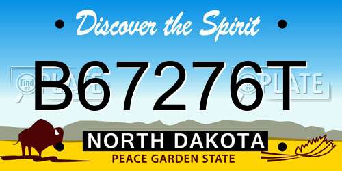 B67276T North Dakota License Plate
