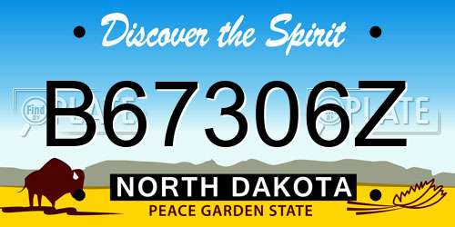 B67306Z North Dakota License Plate