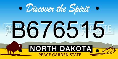 B676515 North Dakota License Plate