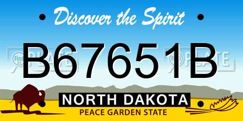 B67651B North Dakota License Plate