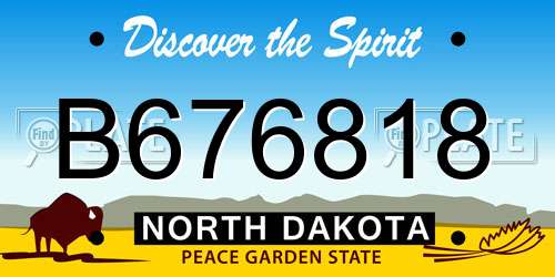 B676818 North Dakota License Plate