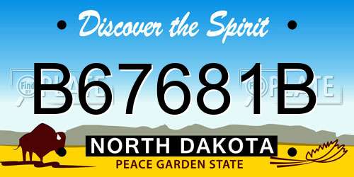 B67681B North Dakota License Plate