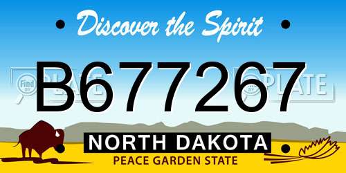 B677267 North Dakota License Plate