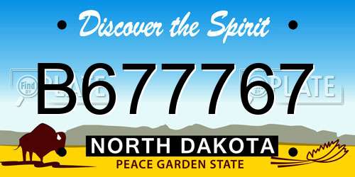 B677767 North Dakota License Plate