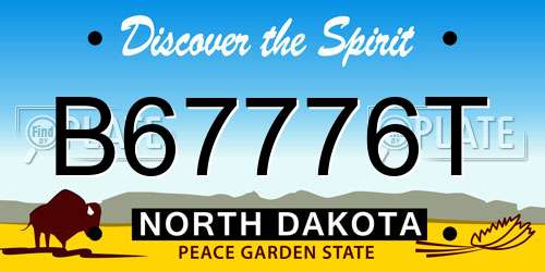 B67776T North Dakota License Plate