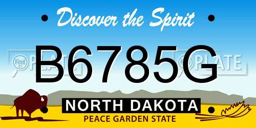B6785G North Dakota License Plate