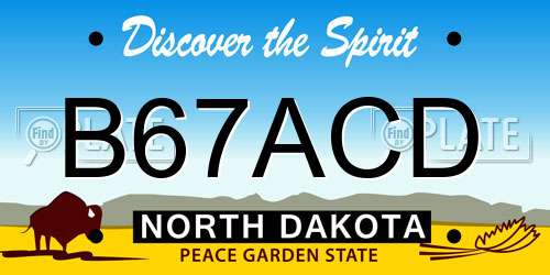 B67ACD North Dakota License Plate