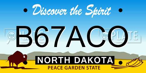 B67ACO North Dakota License Plate