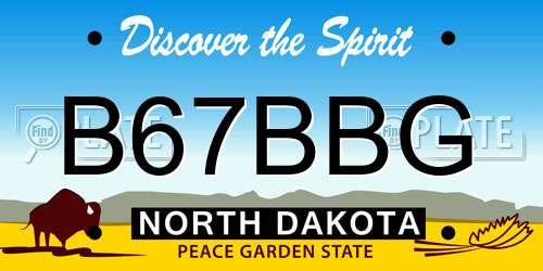 B67BBG North Dakota License Plate