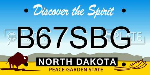 B67SBG North Dakota License Plate