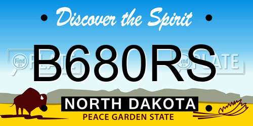 B680RS North Dakota License Plate