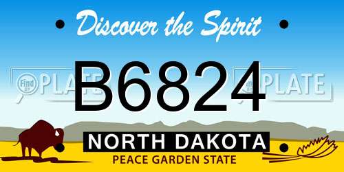 B6824 North Dakota License Plate
