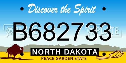 B682733 North Dakota License Plate