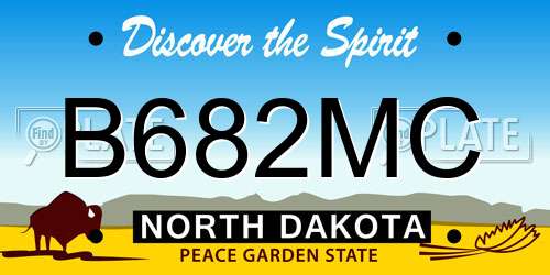 B682MC North Dakota License Plate