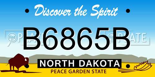 B6865B North Dakota License Plate
