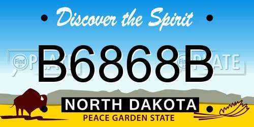 B6868B North Dakota License Plate
